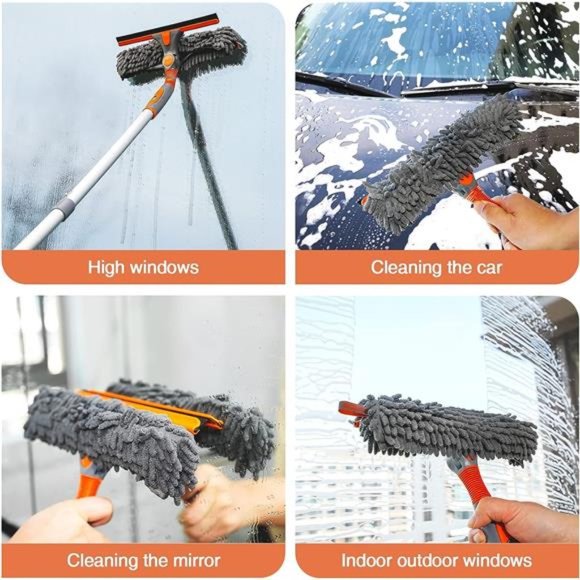 Squeegee WindowCleaner 2in1 Rotatable Window Cleaning ToolKit with ExtensionPole - Picture 6 of 6